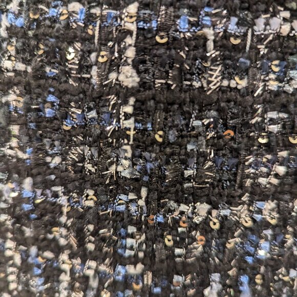 Ann Taylor Black with Blue, Beige and Sparkle accents Mini Skirt 00P - Picture 3 of 7